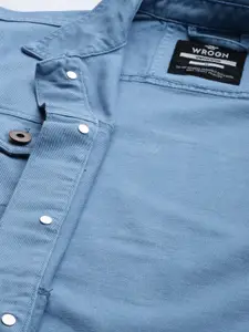 WROGN Men Blue Solid Denim Jacket