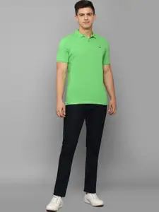 Louis Philippe Sport Men Green Solid Polo Collar T-shirt