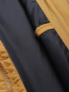 Roadster Men Mustard Yellow Solid Detachable Hood Padded Jacket