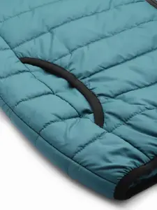 Roadster Men Teal Blue Solid Hooded Padded Jacket