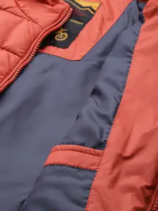 Roadster Men Rust Red Solid Padded Jacket