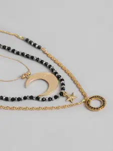 DressBerry Rose Gold-Plated Beaded Layered Necklace