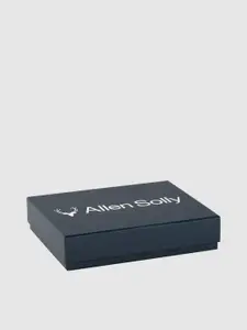 Allen Solly Men Black Textured Leather Zip Around Wallet