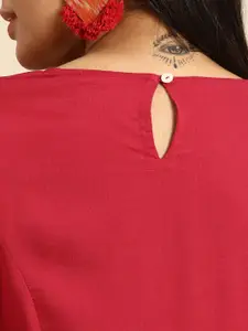 Anouk Women Red Yoke Design Kurta