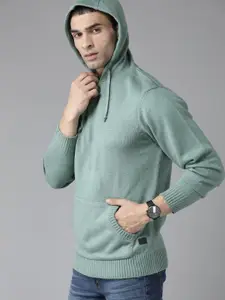 Roadster Men Green Solid  Pullover
