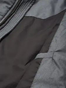 Sztori Men Plus Size Charcoal Grey Solid Padded Jacket