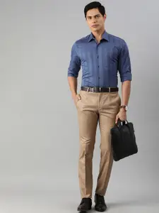 Arrow New York Men Blue Slim Fit Striped Formal Shirt