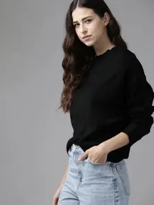 Roadster Women Black Solid Pullover