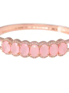 Saraf RS Jewellery Rose Gold-Plated & Pink Handcrafted Bangle-Style Bracelet