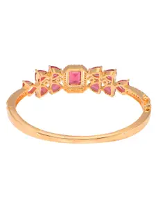 Saraf RS Jewellery Gold-Plated Handcrafted AD-Studded Bangle-Style Bracelet
