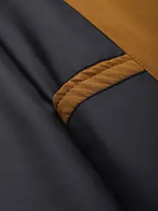 Roadster Men Mustard Brown Solid Padded Jacket with Detachable Hood