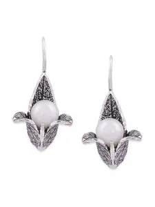 Binnis Wardrobe Silver Contemporary Oxidised Drop Earrings