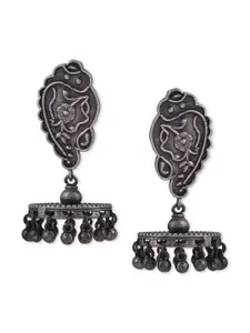 Binnis Wardrobe Silver-Toned Contemporary Jhumkas Earrings
