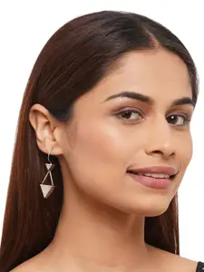 Binnis Wardrobe German Silver Geometric Drop Earrings