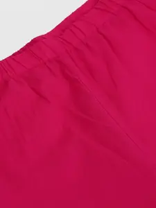 Sangria Girls Blue & Fuchsia Pink Chevron Print Pure Cotton Top with Sharara