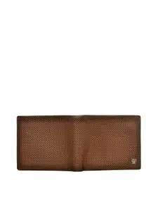 Eske Men Brown Textured Two Fold Wallet