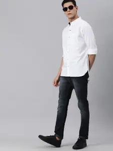 WROGN Men White Pure Cotton Slim Fit Casual Shirt