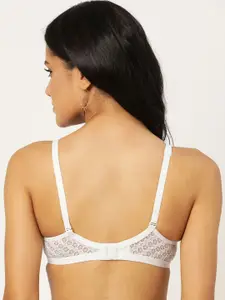 DressBerry White Floral Lace Everyday Bra Full Coverage DRM-HON-35
