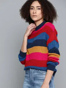 Kook N Keech Women Multicoloured Striped Pullover