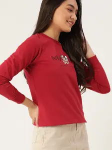 DressBerry Women Red Butterfly Printed Sweatshirt