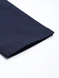 Louis Philippe Sport Men Navy Blue Slim Fit Low-Rise Regular Trousers