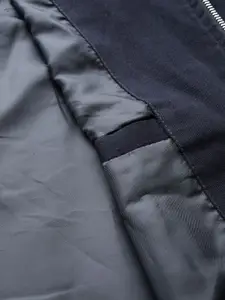 Sztori Men Plus Size Navy Blue Hooded Padded Jacket