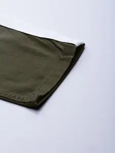 Roadster Men Green Striped Trousers