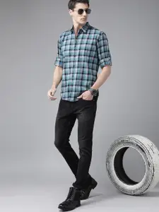 Roadster Men Blue Tartan Checked Pure Cotton Casual Shirt