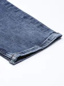 U.S. Polo Assn. Denim Co. Men Blue Tapered Heavy Fade Mid-Rise Cropped Stretchable Jeans