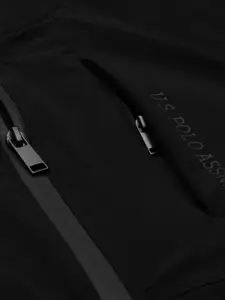 U.S. Polo Assn. Men Black Solid Lightweight Bomber Jacket