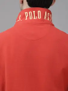 U.S. Polo Assn. Denim Co. Men Red Printed Pure Cotton T-shirt
