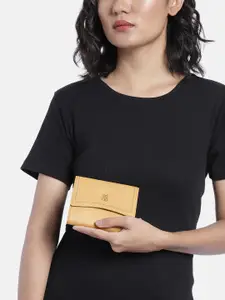 Baggit Women Yellow Solid Three Fold Wallet