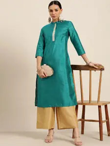 Sangria Women Green Solid Kurta