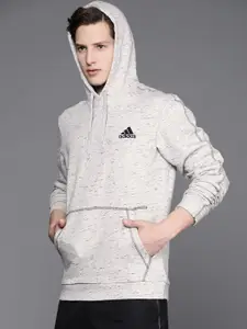 ADIDAS Men Grey & Black Solid Mel HD Sweatshirt