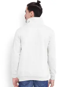 Campus Sutra Cream-Coloured Sweatshirt