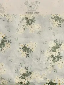 Geroo Jaipur Blue & White Art Silk Kota Saree