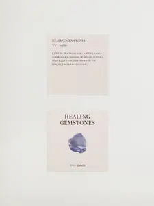 MANGO Blue & Silver-Toned Blue Ocean Healing Gem Stone Studded Pendant with Chain