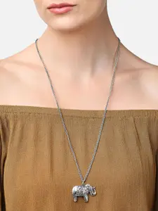 AMI Silver-Toned Silver-Plated Antique Necklace