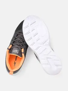 Reebok Men Charcoal Grey Woven Design Edge Identity Running Shoes