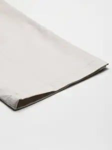 Blackberrys Men Cream-Coloured Solid B-95 Slim Fit Trousers