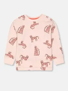 mothercare Infant Girls Pink Printed Pure Cotton Sweatshirt