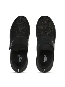 Liberty Men Black Mesh Running Non-Marking Shoes