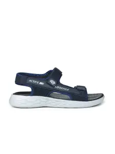Liberty Men Navy Blue & White PU Comfort Sandals