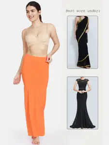 Zivame Women Orange Solid Saree Shapewear