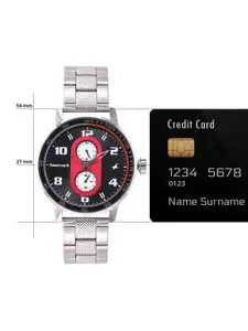 Fastrack Men Printed Dial & Stainless Steel Bracelet Style Straps Analogue Watch 3159SM01