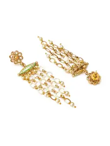 Aadita Gold-Toned Contemporary Jhumka Earrings