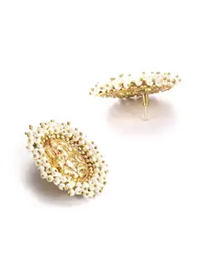 Priyaasi White Contemporary Studs Earrings