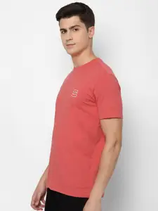 Allen Solly Men Red Solid T-shirt