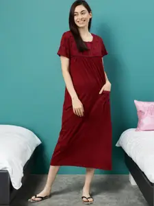 Kryptic Printed Pure Cotton Maxi Nightdress