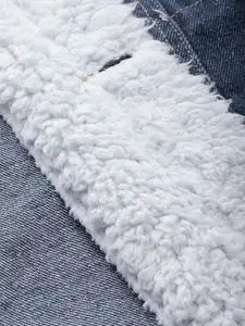 Kook N Keech Men Navy Blue Solid Pure Cotton Denim Jacket